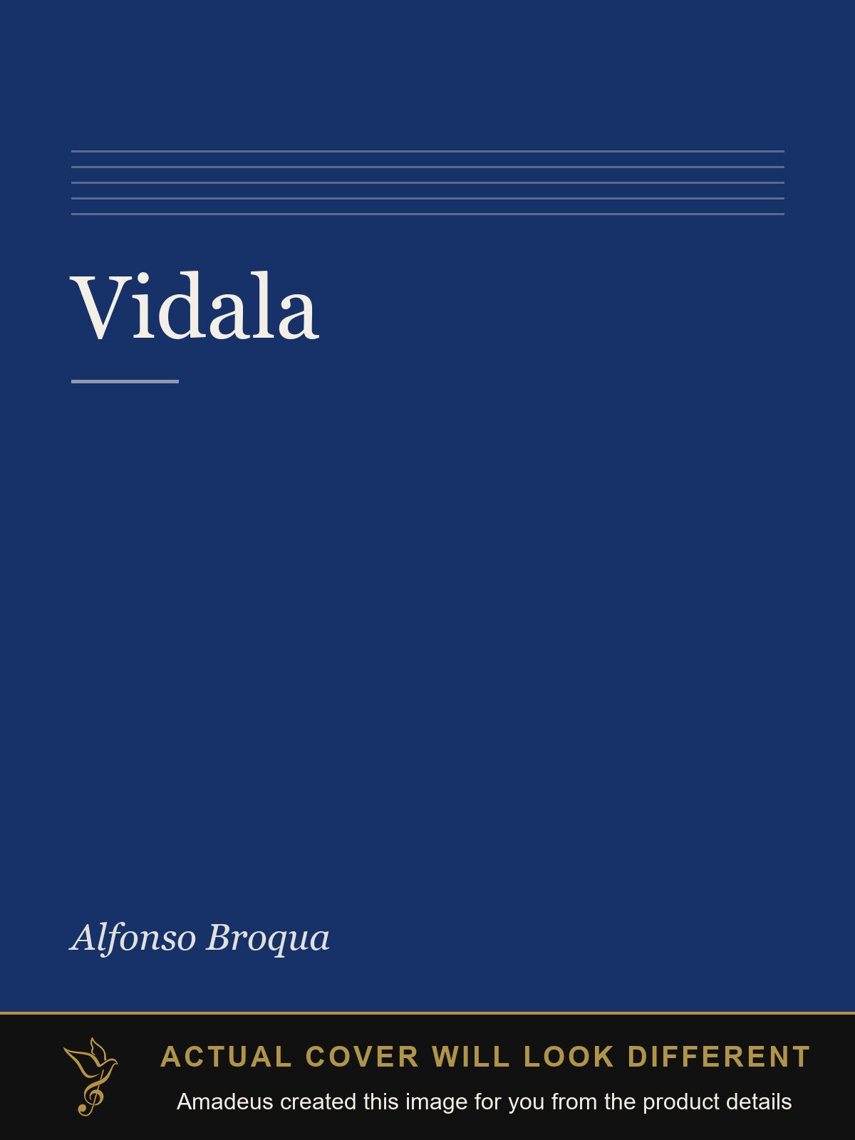 Vidala - Amadeus created this image from the product details; the actual cover will look different
