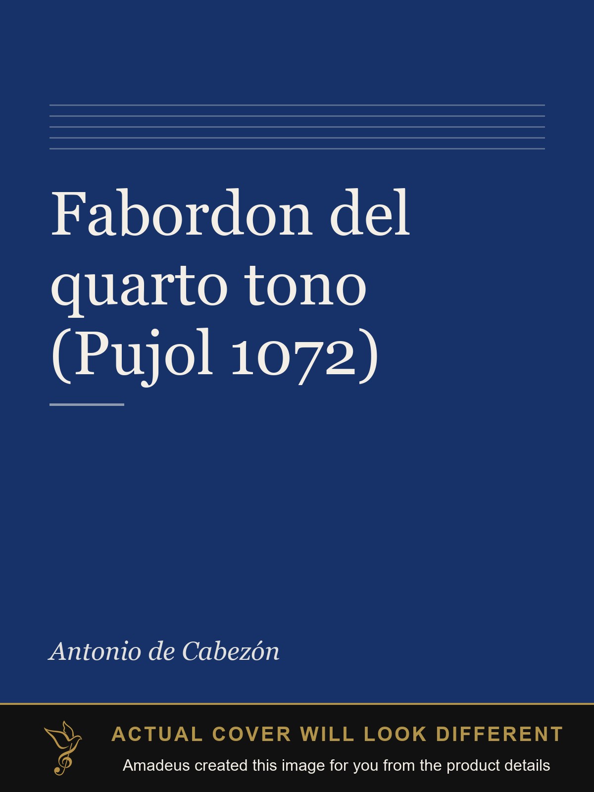 Fabordon del quarto tono (Pujol 1072) - Amadeus created this image from the product details; the actual cover will look different