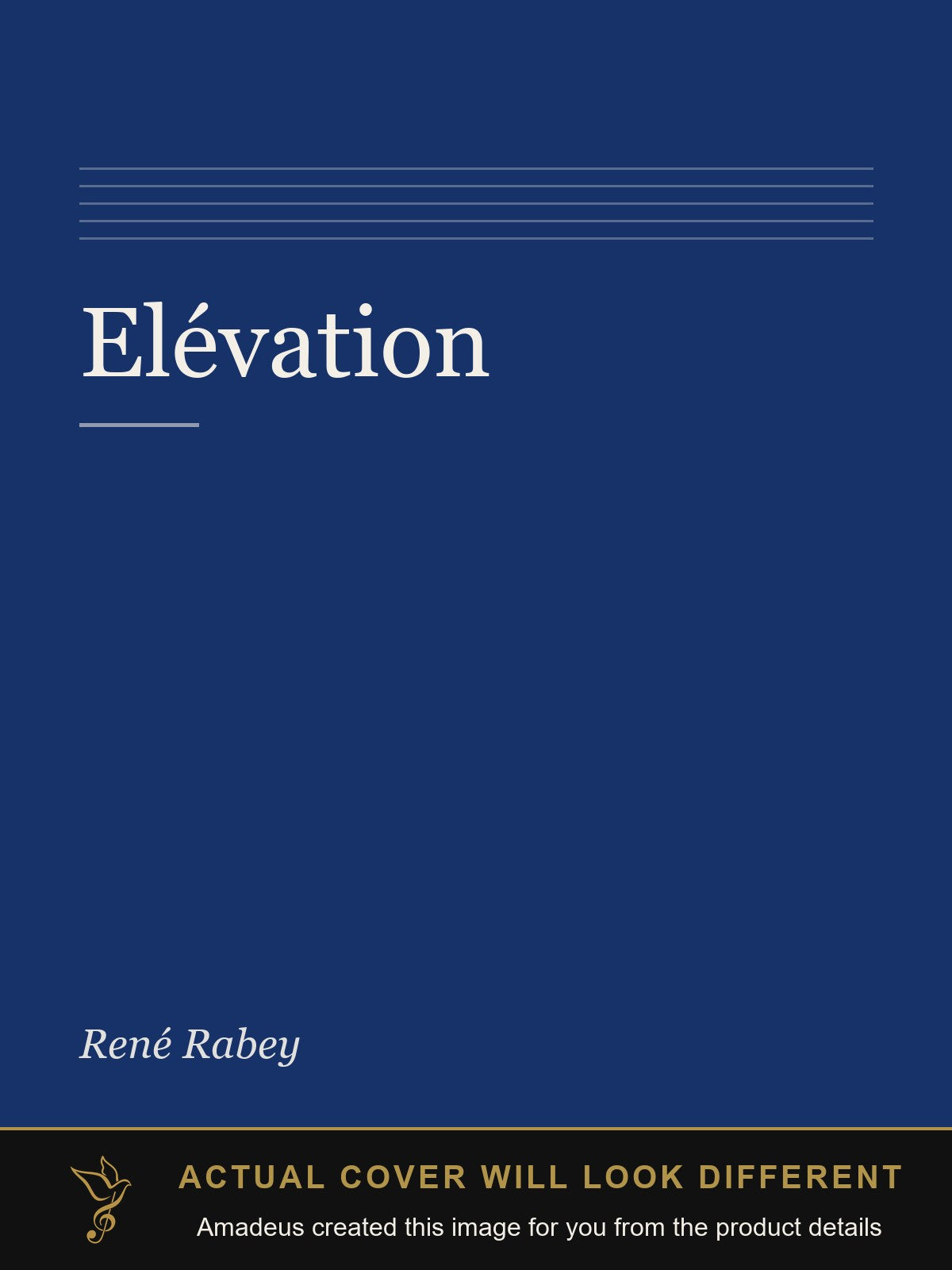 Elévation - Amadeus created this image from the product details; the actual cover will look different