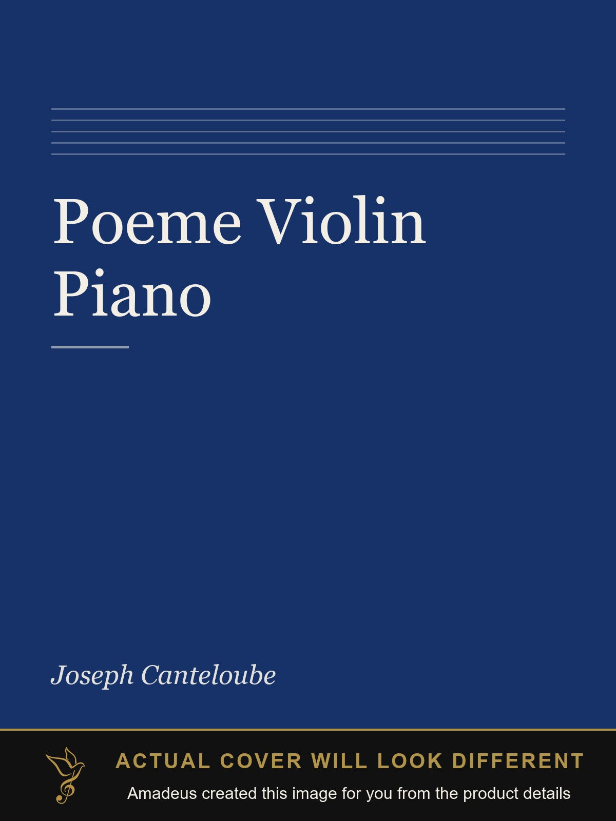 Poeme Violin Piano - Amadeus created this image from the product details; the actual cover will look different