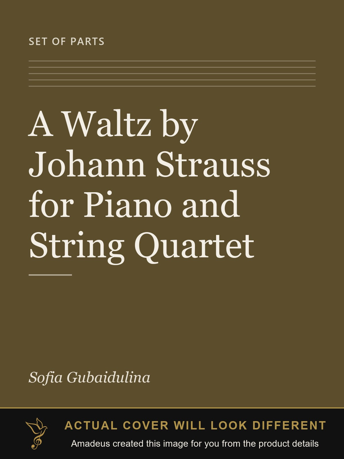 A Waltz by Johann Strauss for Piano and String Quartet - Amadeus created this image from the product details; the actual cover will look different