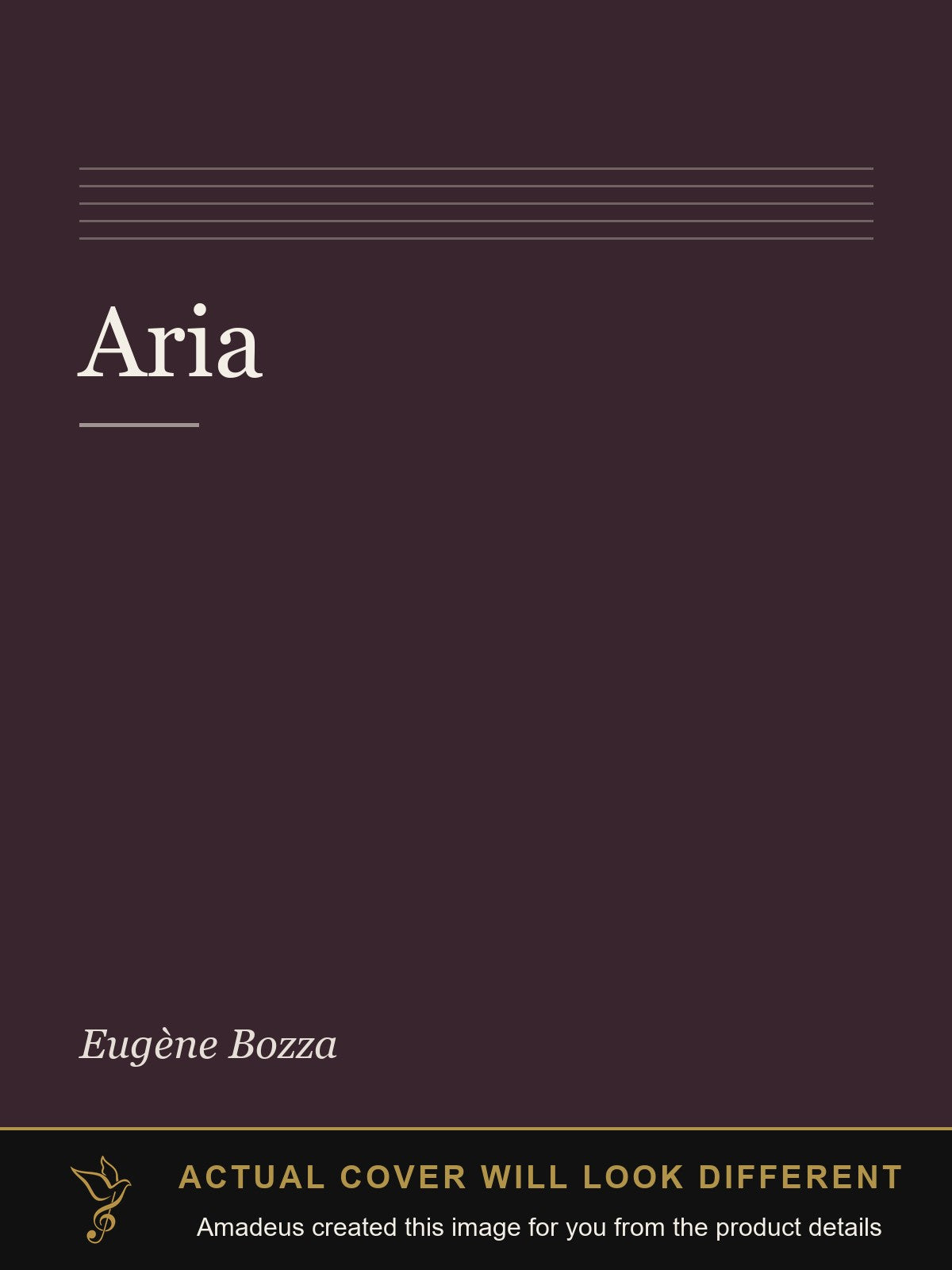 Aria - Amadeus created this image from the product details; the actual cover will look different