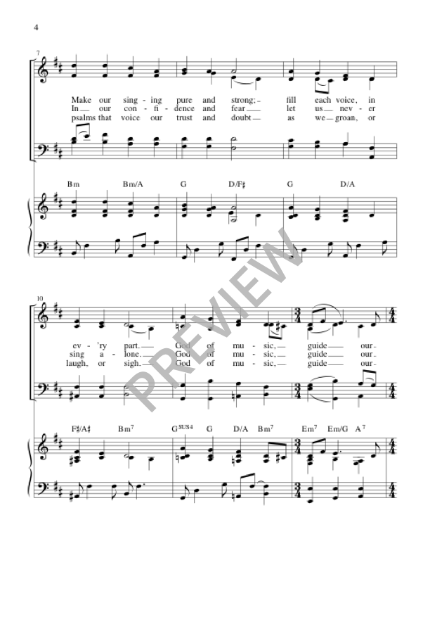 God of Music, Guide Our Song - sample page 4