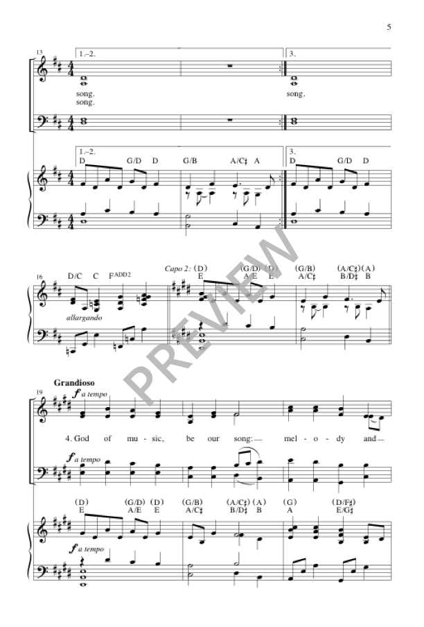 God of Music, Guide Our Song - sample page 5