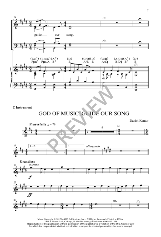 God of Music, Guide Our Song - sample page 7