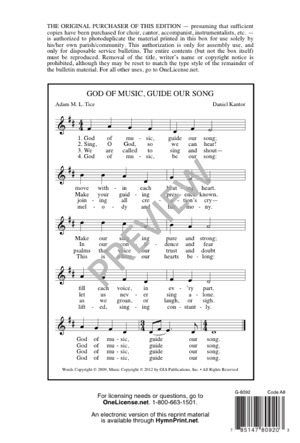 God of Music, Guide Our Song - sample page 8