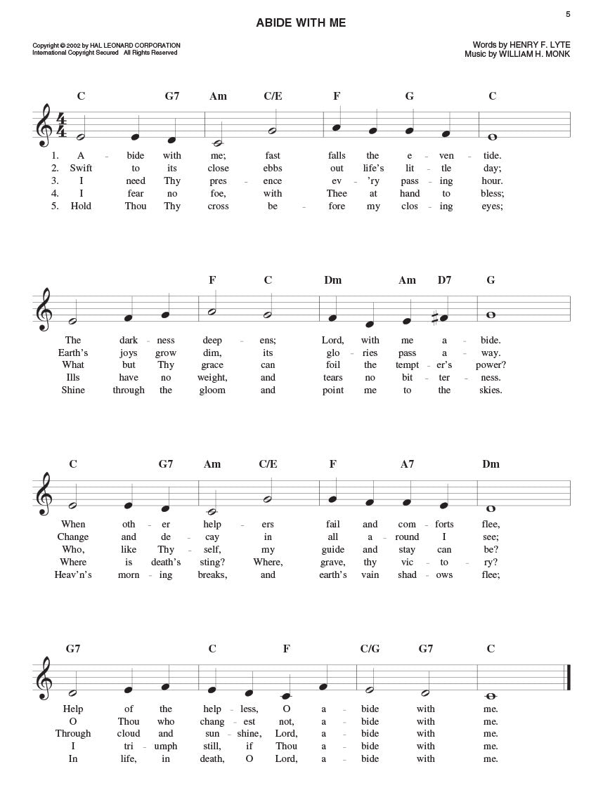 The Easy Hymn Fake Book - sample page 2
