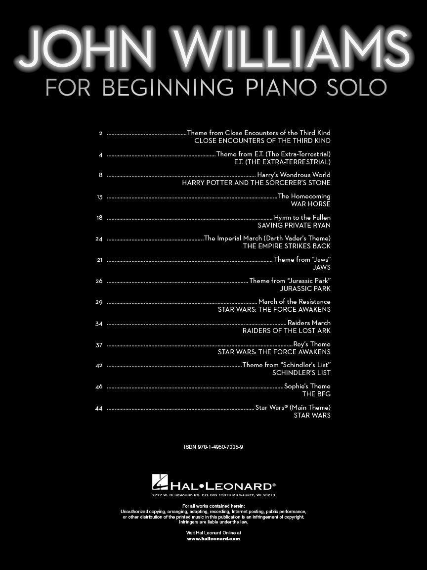John Williams for Beginning Piano Solo - sample page 2