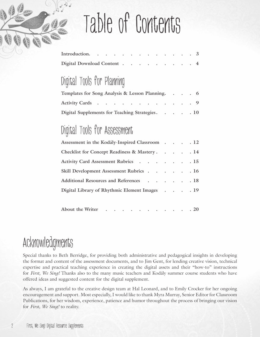 First, We Sing! Digital Resource Supplements - sample page 2