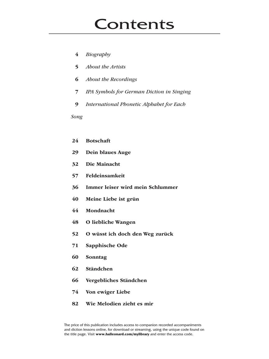 Johannes Brahms: 15 Selected Songs - sample page 2