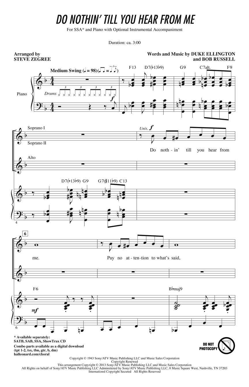 Do Nothin' Till You Hear from Me - sample page 1
