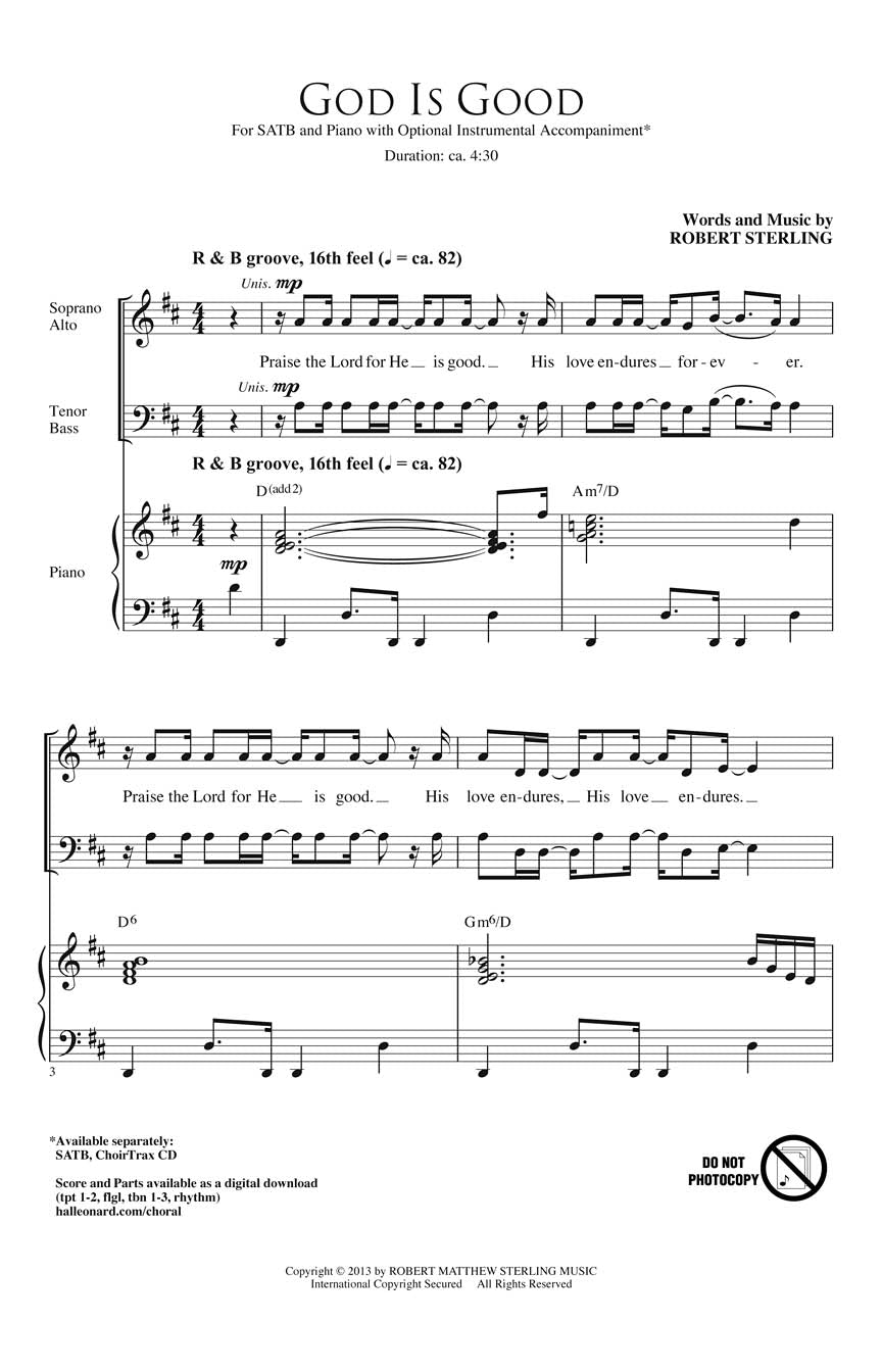God Is Good - sample page 1