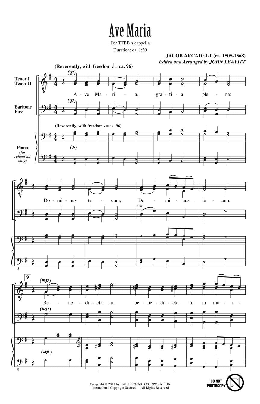 Ave Maria - String Quartet - sample page 1