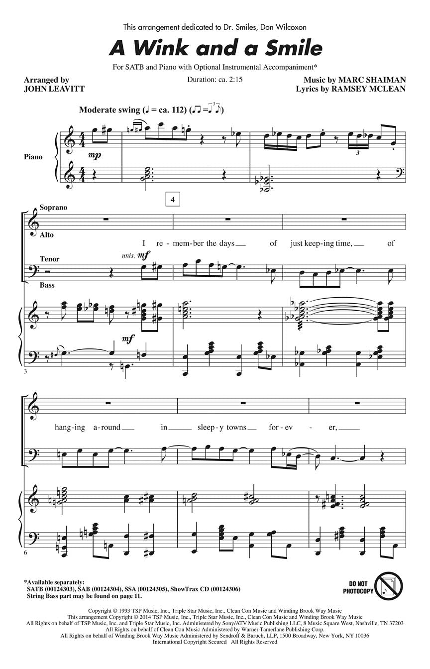 A Wink and a Smile - sample page 1