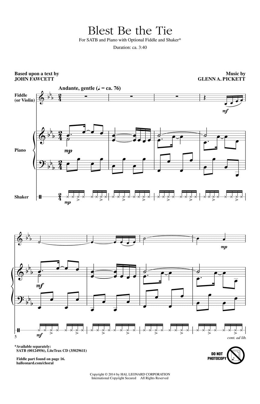 Blest Be the Tie - sample page 1
