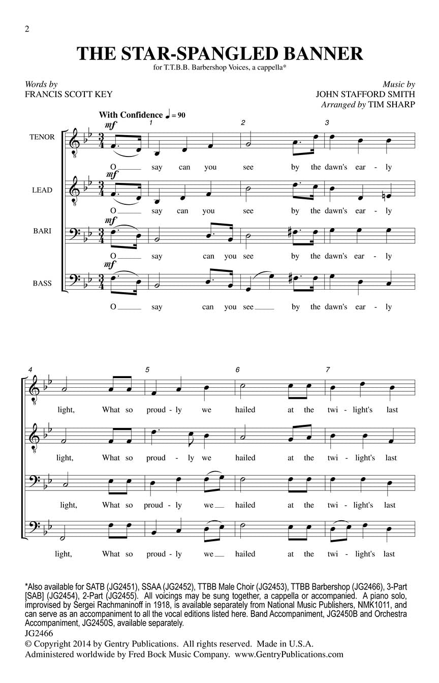 The Star-Spangled Banner - sample page 1