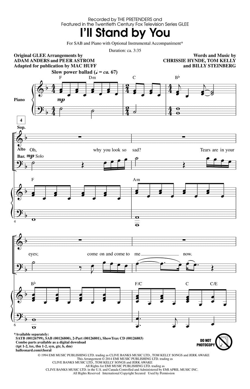 I'll Stand By You - sample page 1