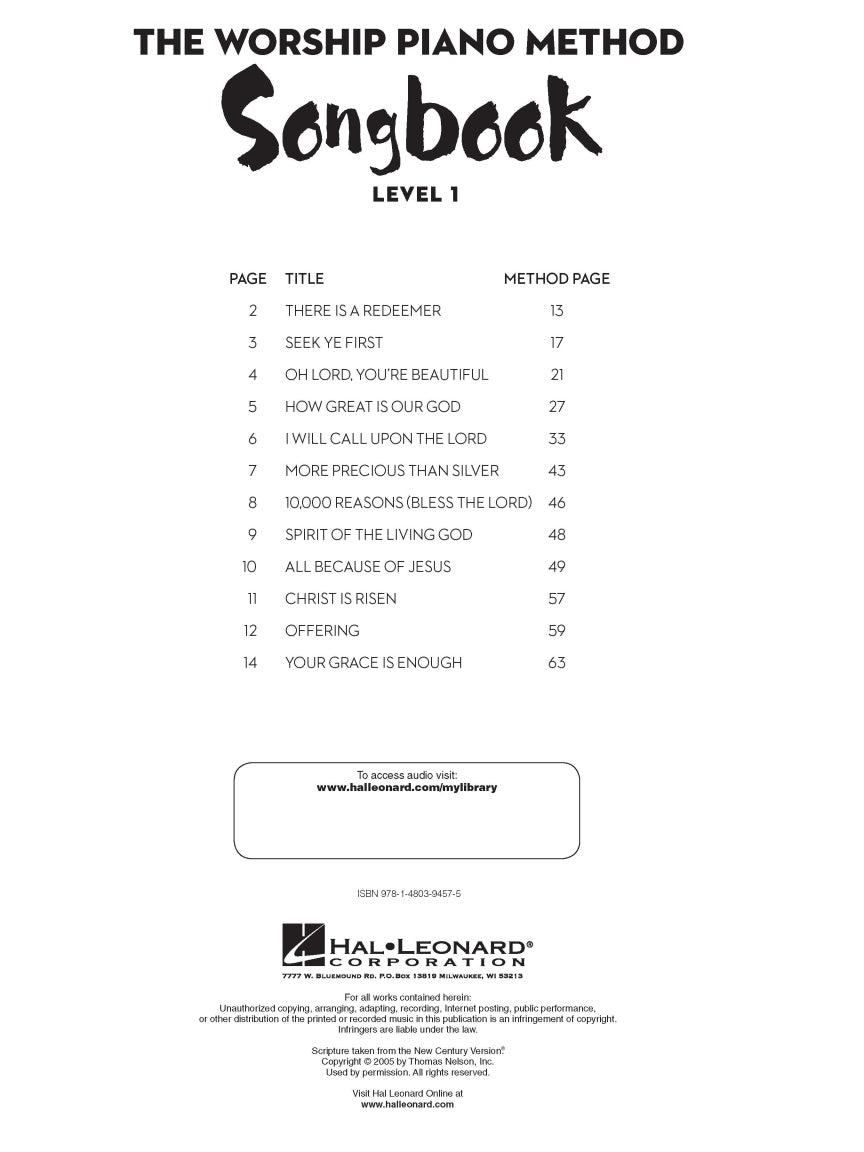 The Worship Piano Method Songbook – Level 1 - sample page 2