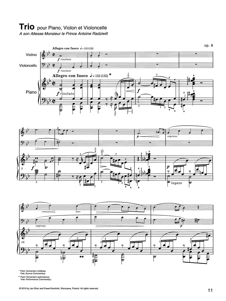 Trio Op. 8 for Piano, Violin and Cello - sample page 2