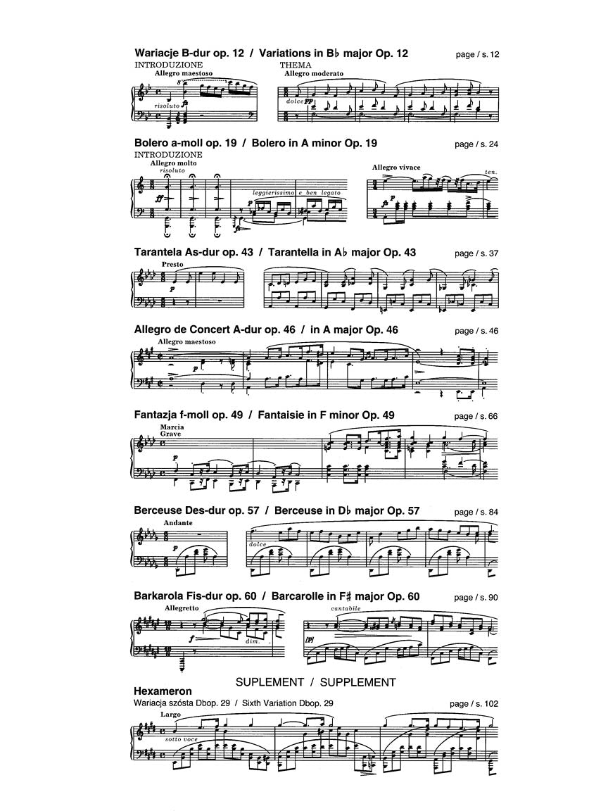 Various Works for Piano, Series A - sample page 1