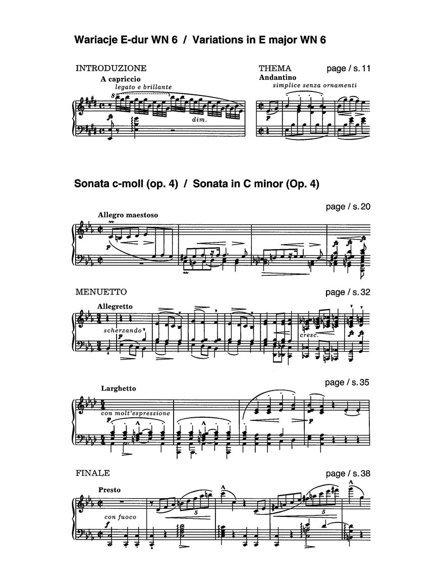 Variations in E and Sonata in C Minor - sample page 1