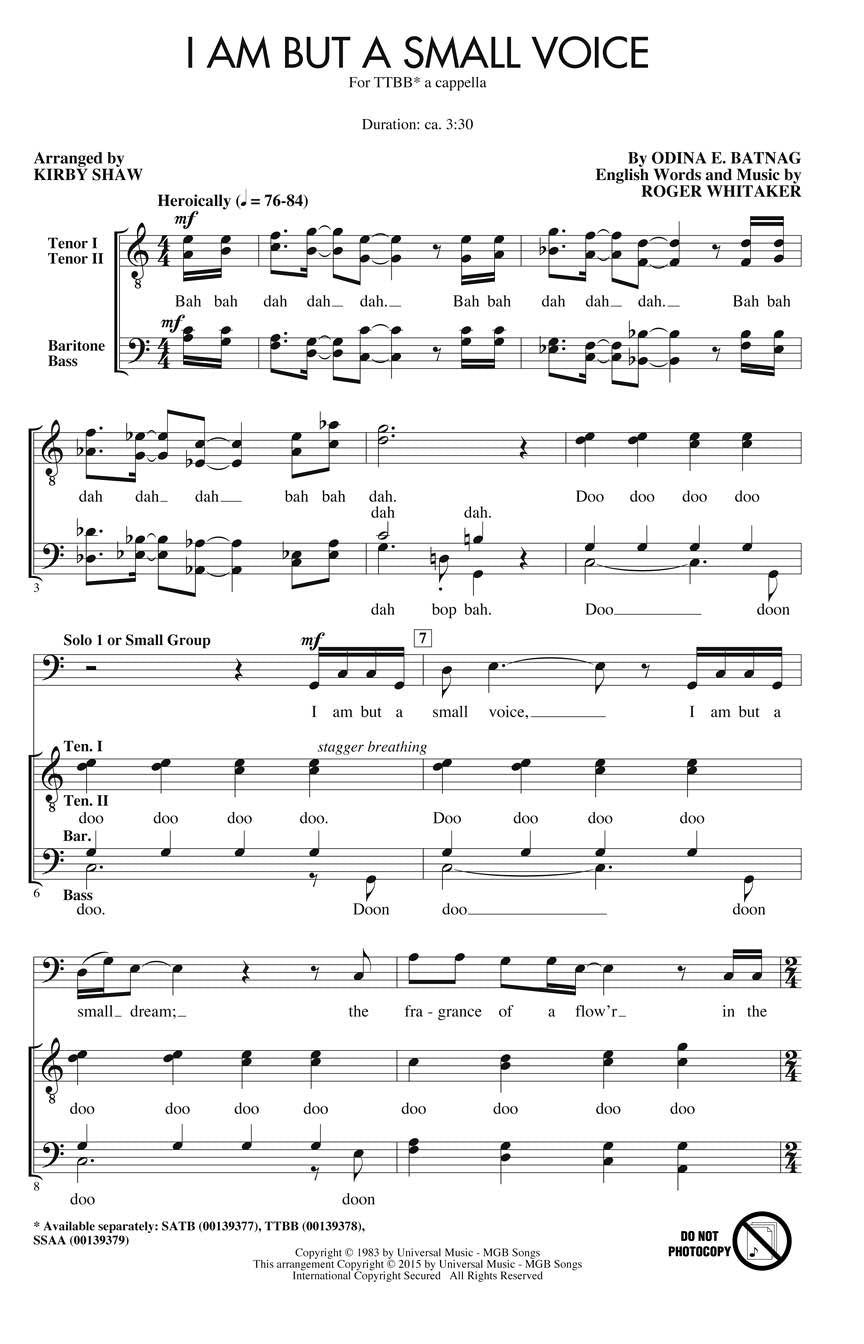 I Am But a Small Voice - sample page 1