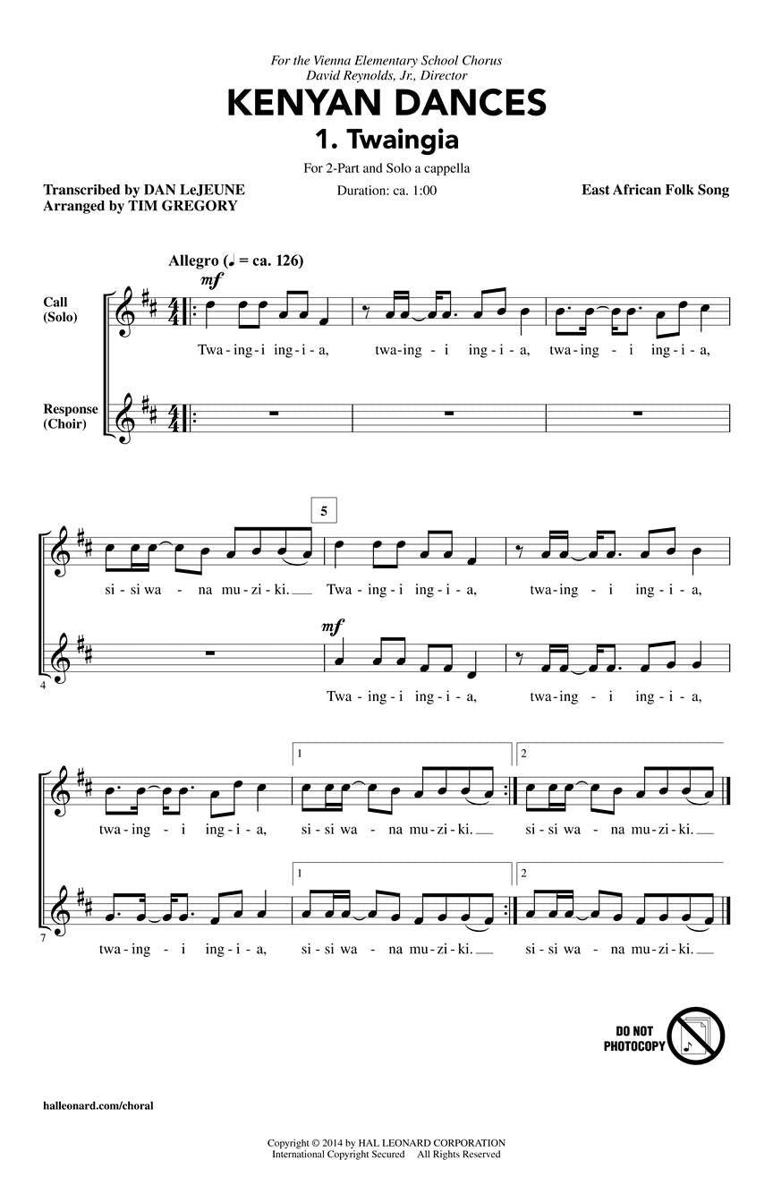 Kenyan Dances - sample page 1