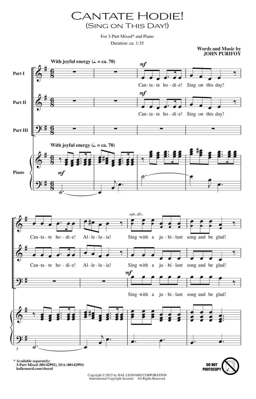 Cantate Hodie! (Sing on This Day!) - sample page 1