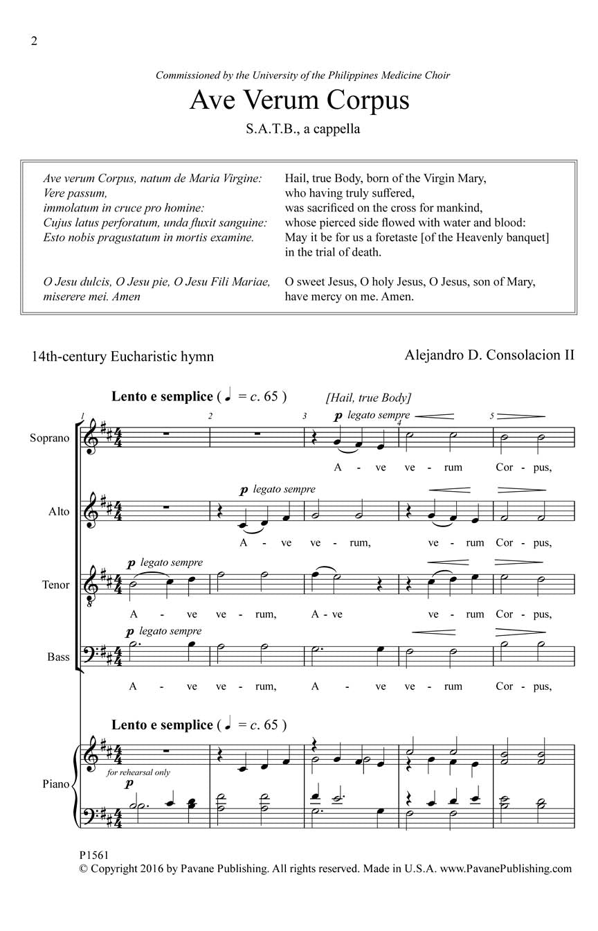 Ave Verum Corpus - sample page 1