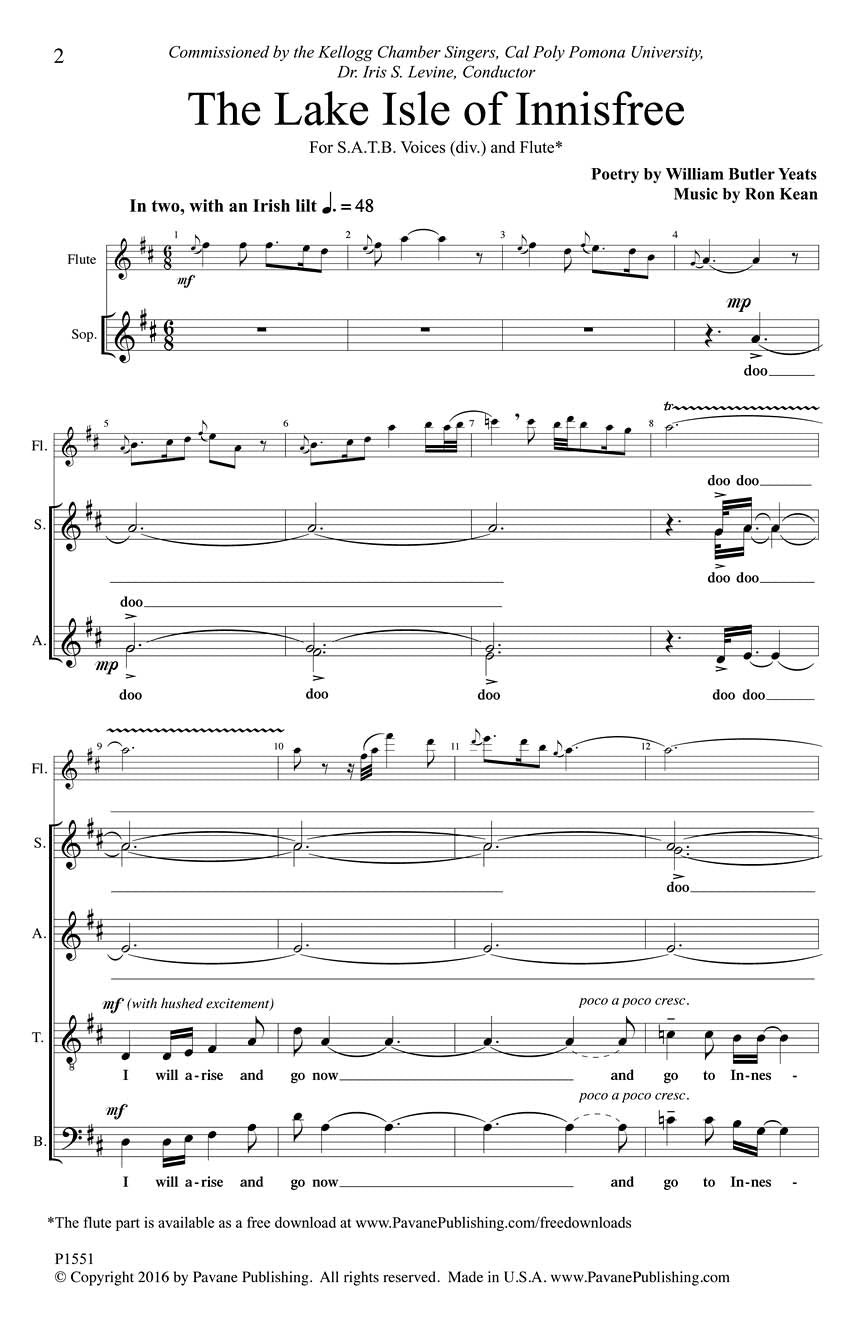 The Lake Isle of Innisfree - sample page 1