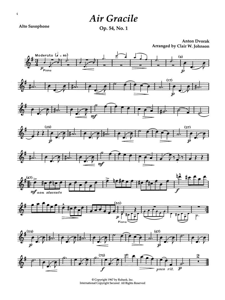 Rubank Book of Alto Saxophone Solos – Easy Level - sample page 4