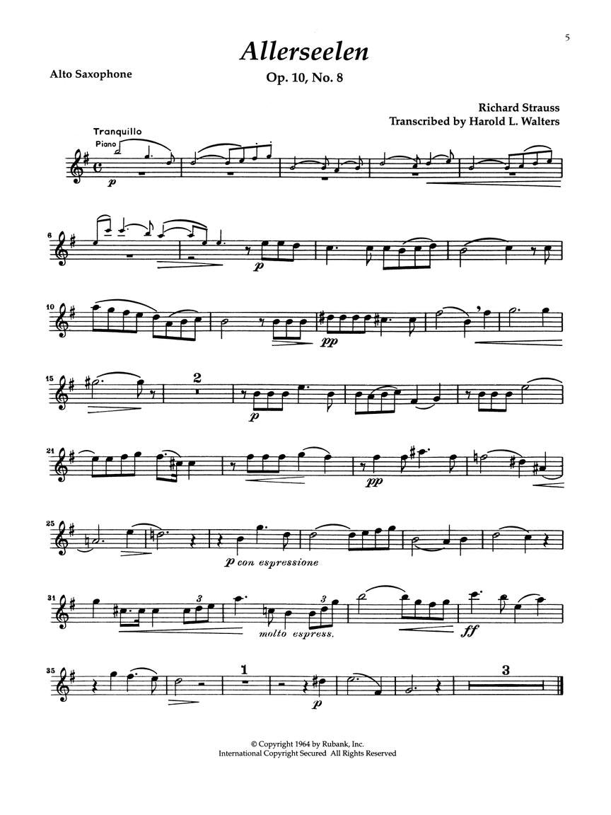 Rubank Book of Alto Saxophone Solos – Easy Level - sample page 5