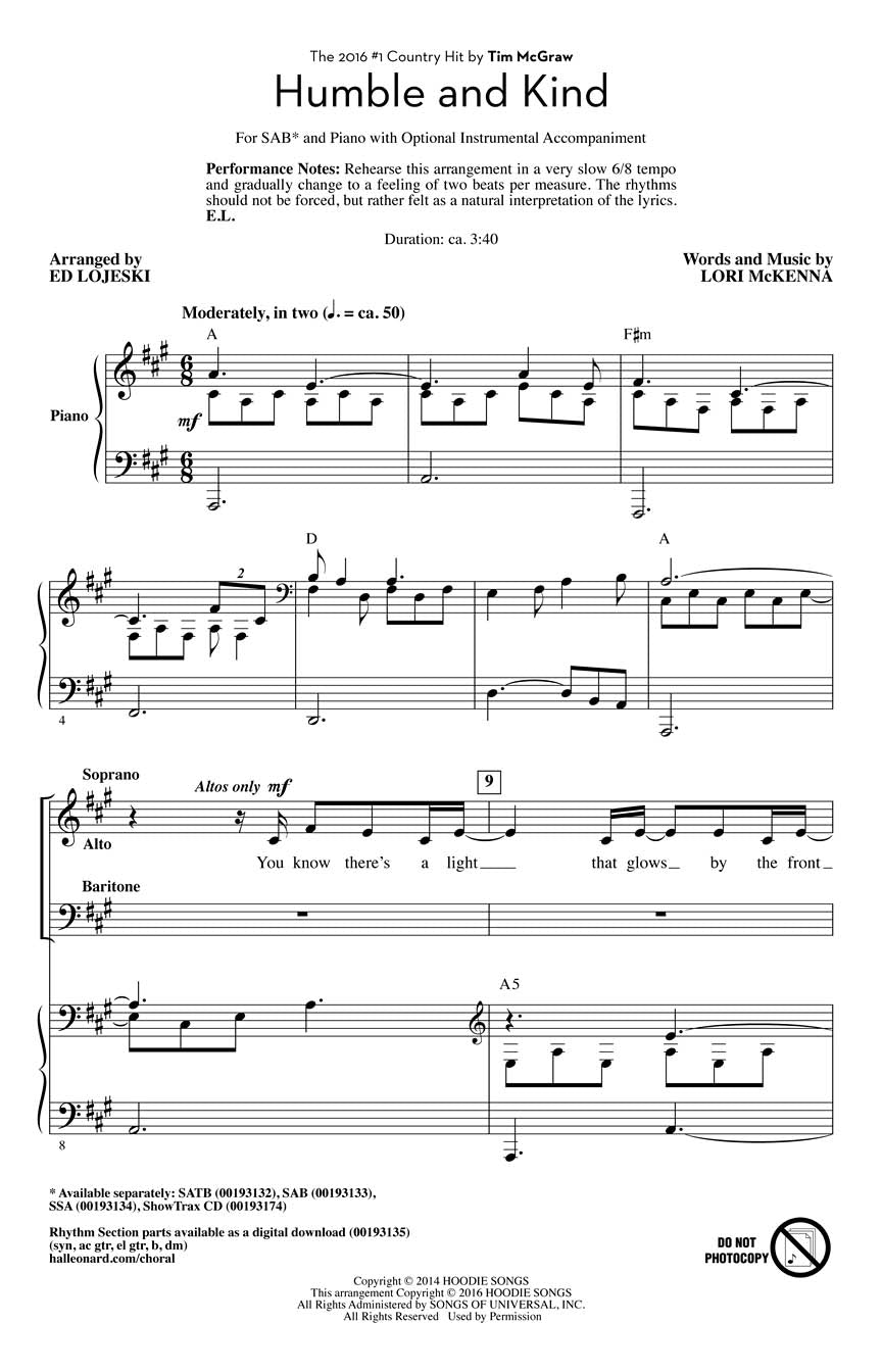 Humble and Kind - sample page 1