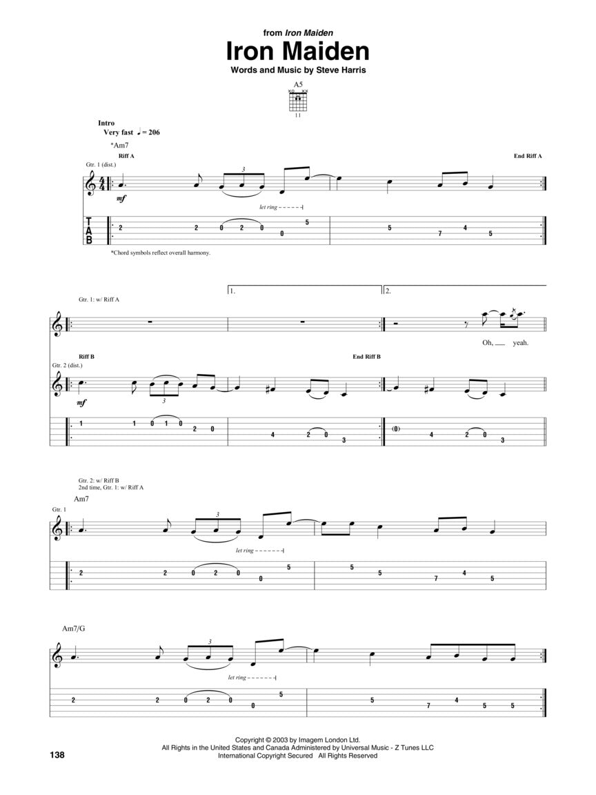 Iron Maiden – Guitar Tab - sample page 5