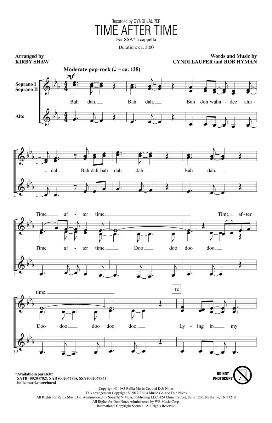 Time After Time - sample page 1