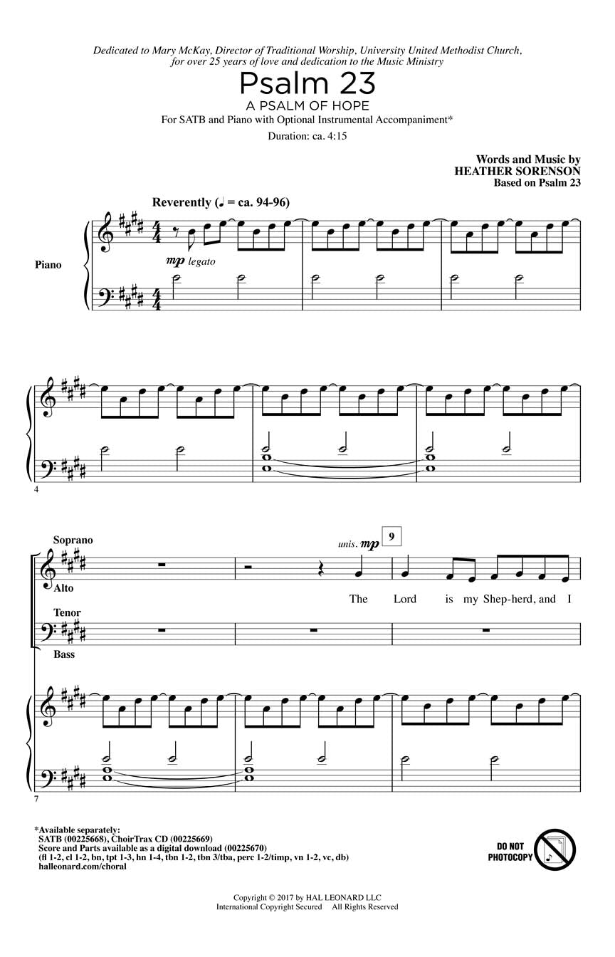 Psalm 23 - sample page 1