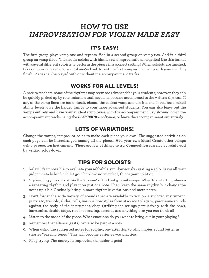 Improvisation for Violin Made Easy - sample page 3