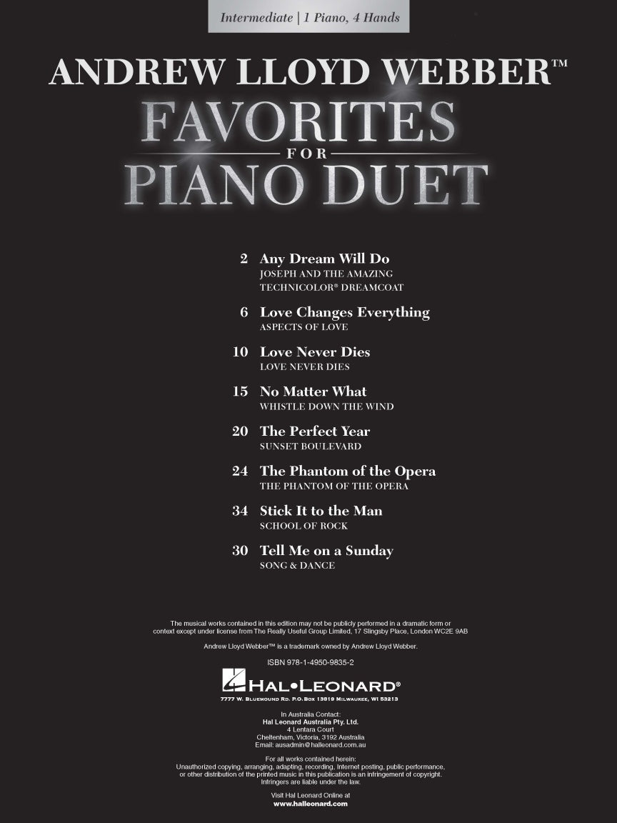Andrew Lloyd Webber Favorites for Piano Duet - sample page 2