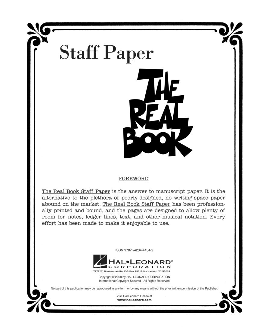 The Real Book – Staff Paper - sample page 2