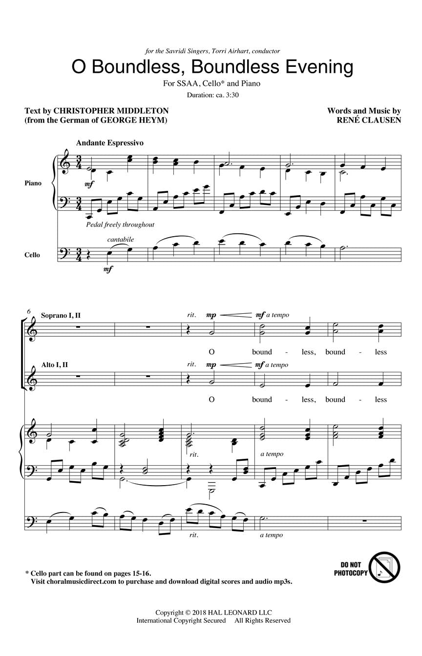 O Boundless, Boundless Evening - sample page 1