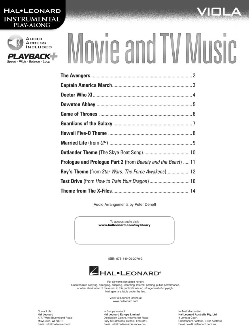 Movie and TV Music for Viola - sample page 2