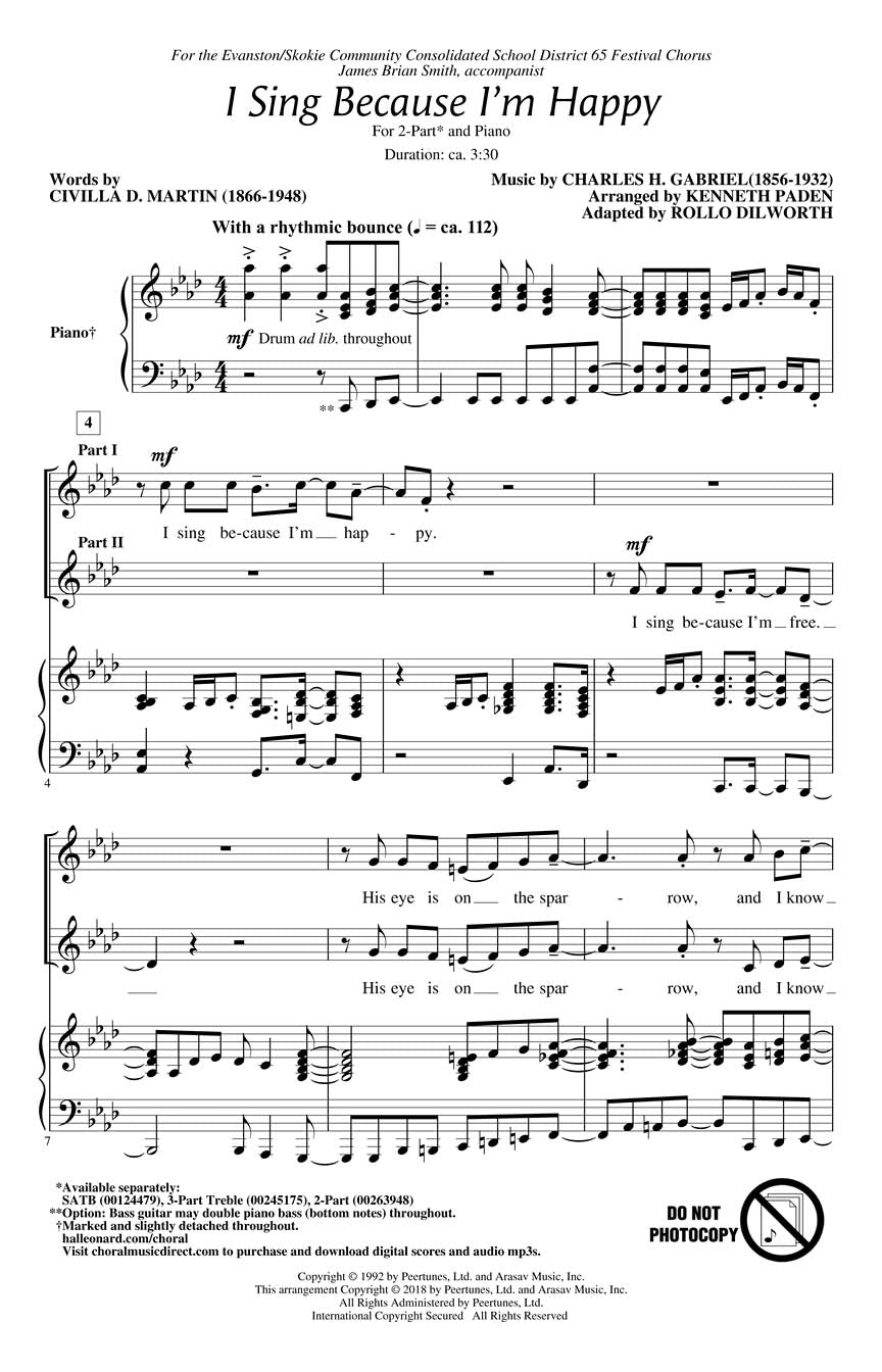 I Sing Because I'm Happy - sample page 1
