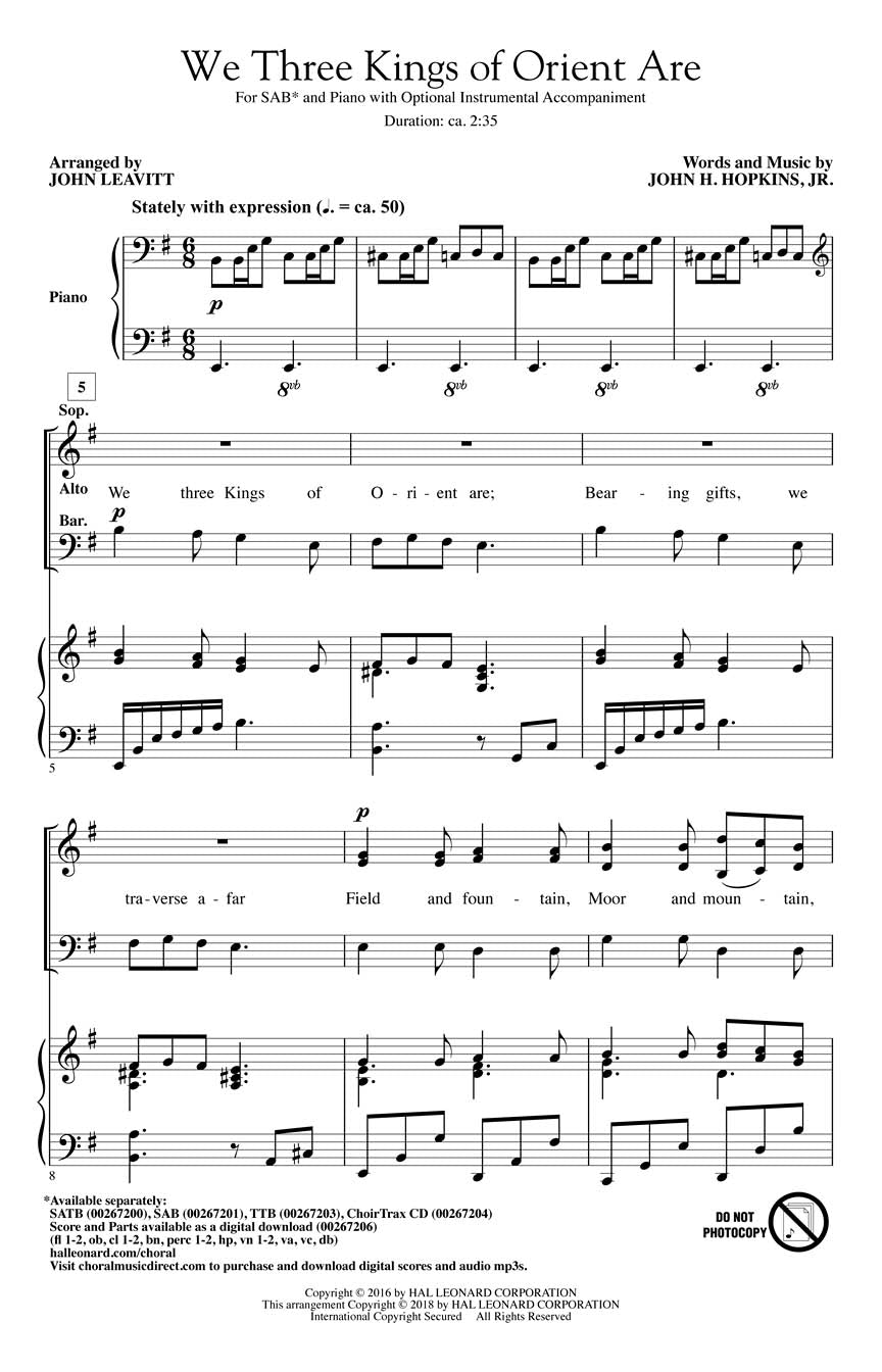 We Three Kings of Orient Are - sample page 1