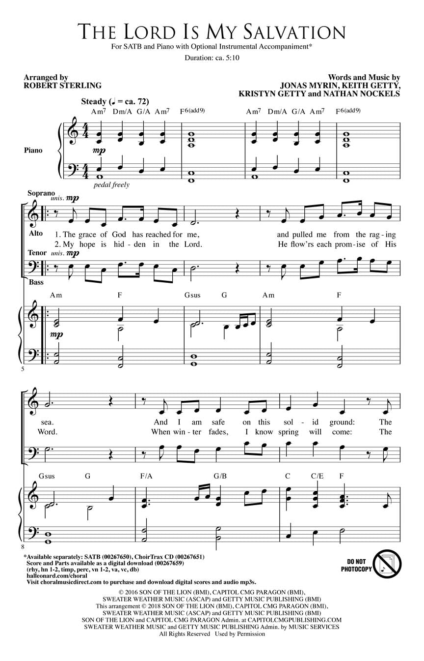 The Lord Is My Salvation - sample page 1