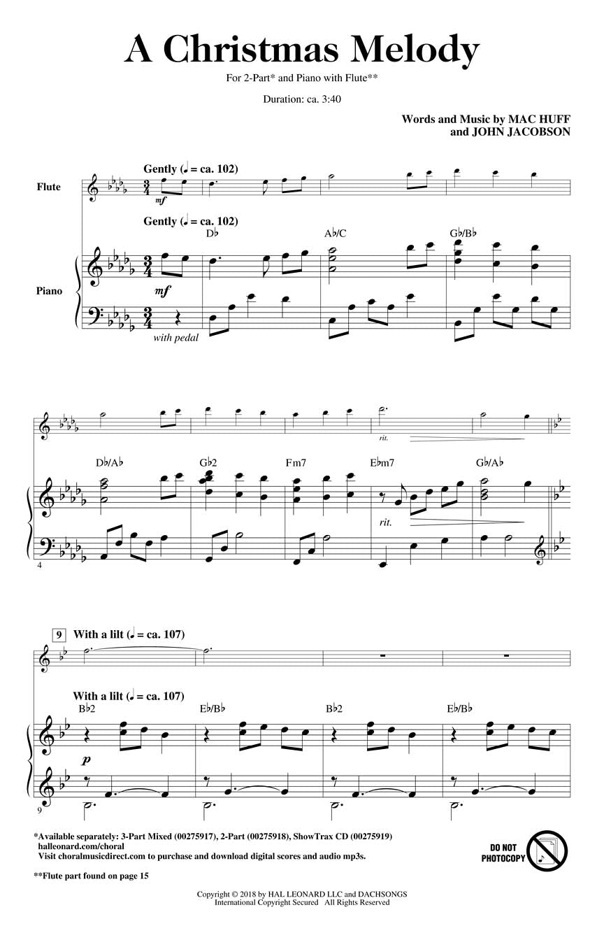 A Christmas Melody - sample page 1