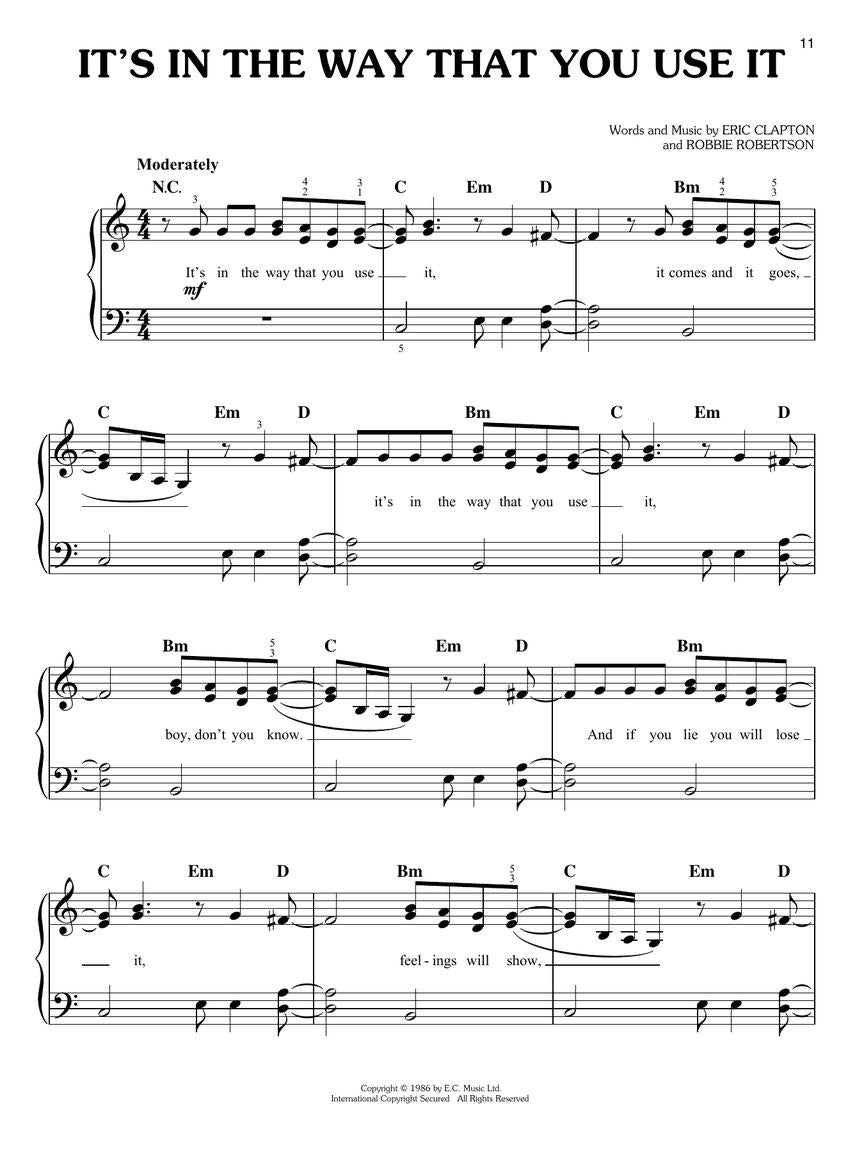 Eric Clapton – Easy Piano Collection - sample page 5
