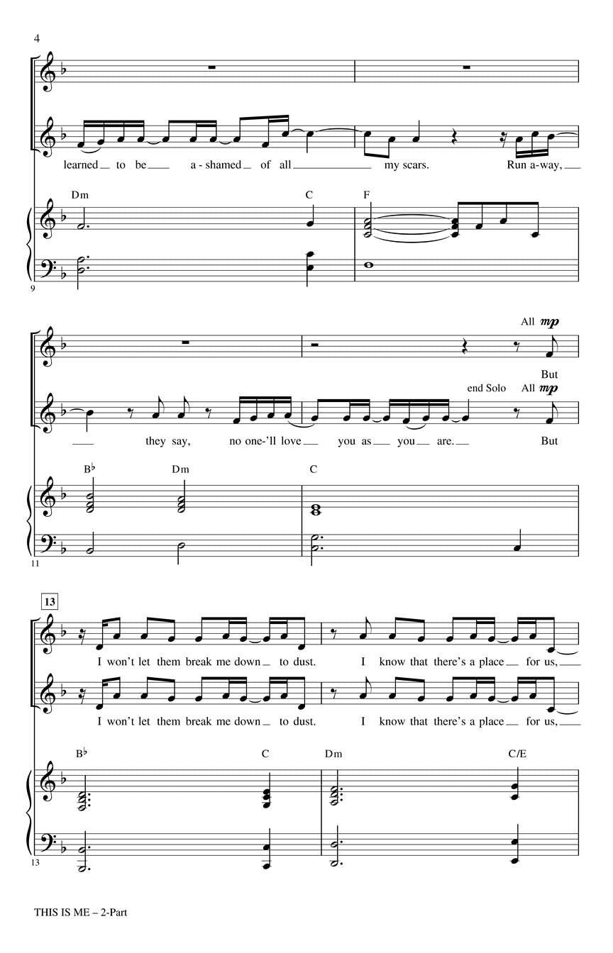 This Is Me (from <i>The Greatest Showman</i>) - sample page 2