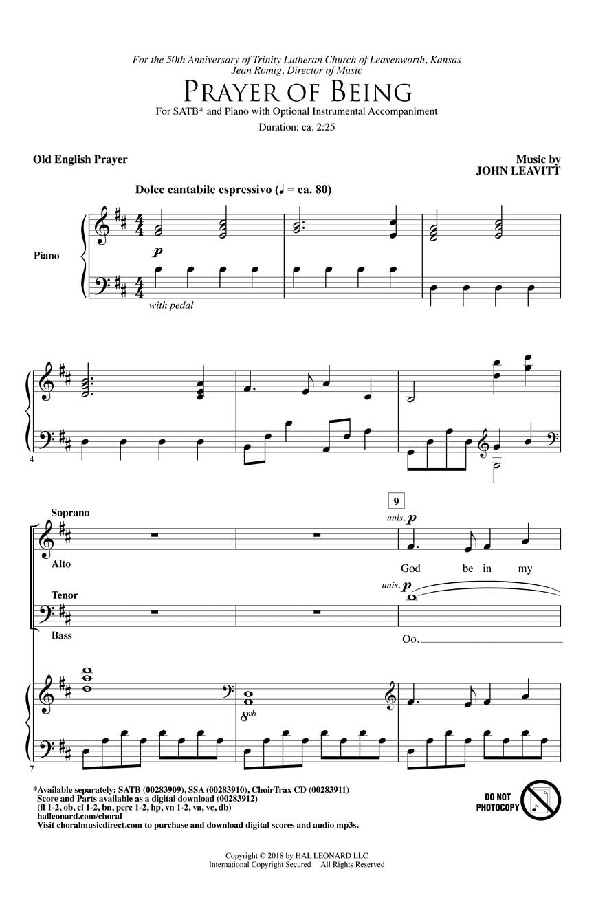 Prayer of Being - sample page 1