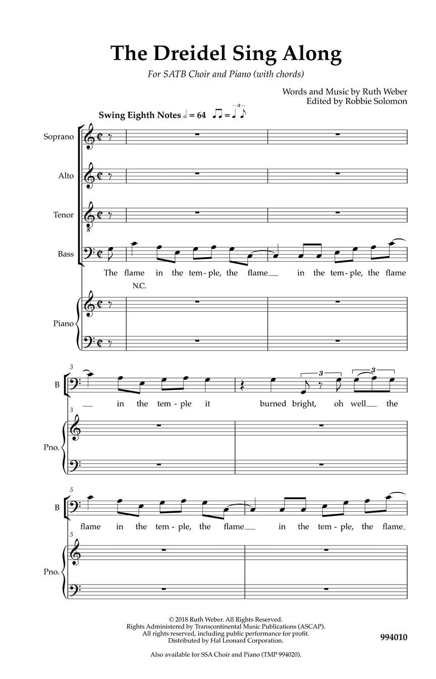 The Dreidel Sing Along - sample page 1