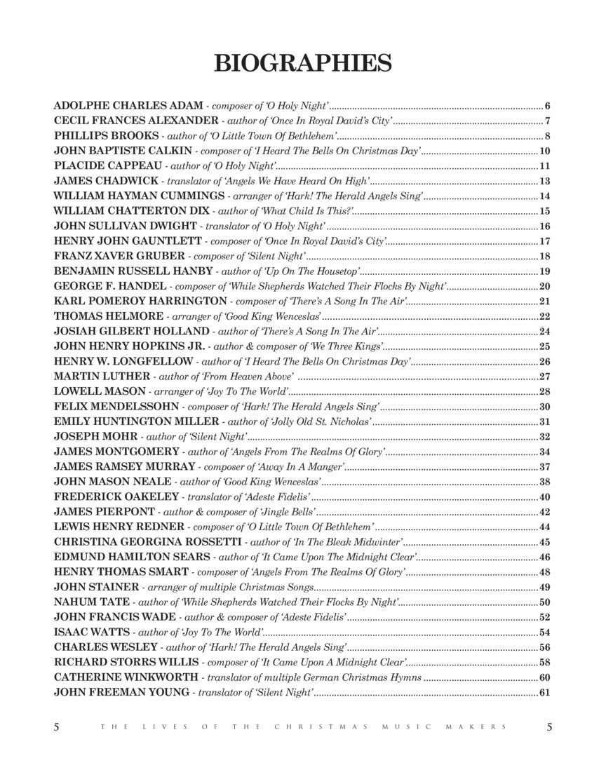 The Lives of the Christmas Music Makers - sample page 2